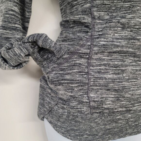 Athleta Heather Grey Space Dye Techie Cowl Neck Sweatshirt Size XXS - Picture 3 of 7